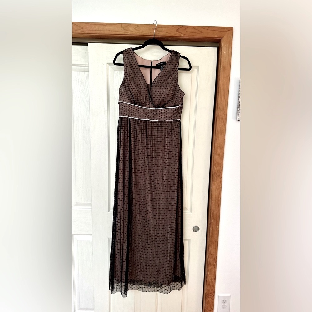 R & M Richard’s long dress Size 8 Black/ Nude